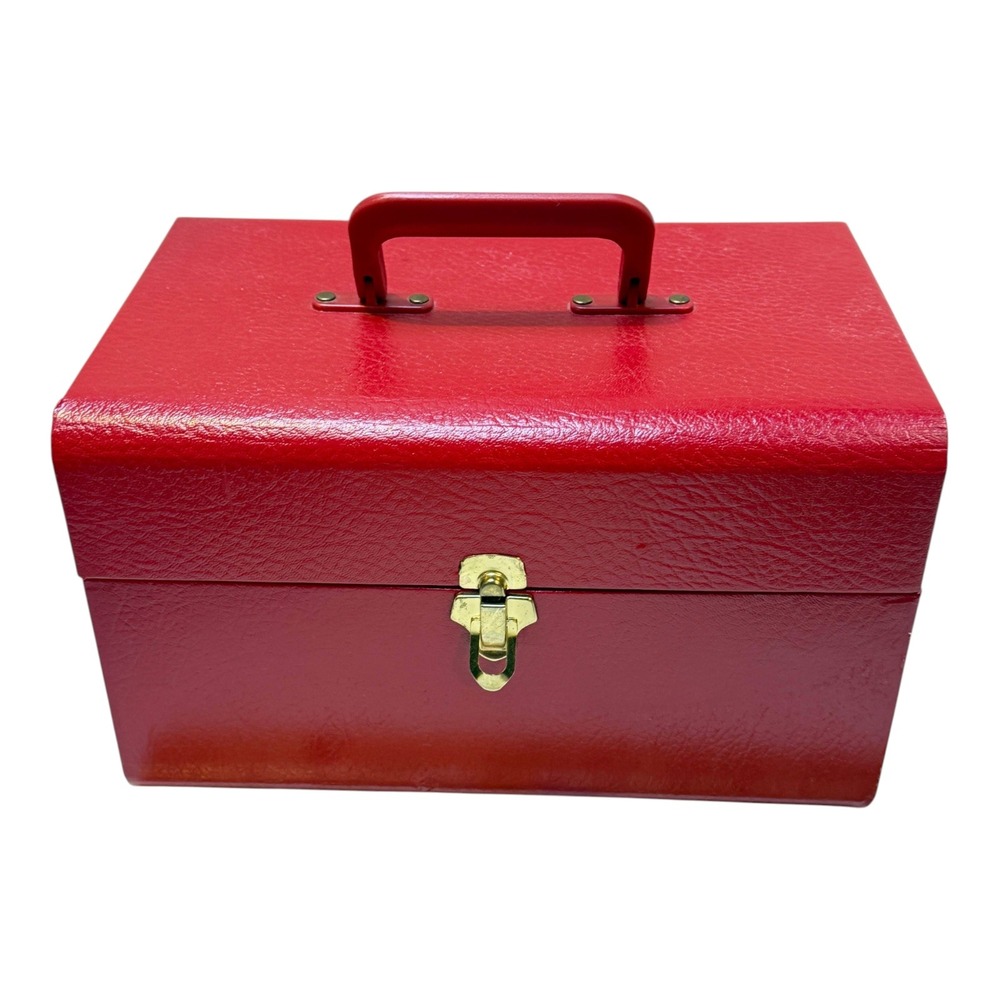 Princess Marcella Borghese Makeup Overnight Train Case Red Mirror MCM Pre Revlon